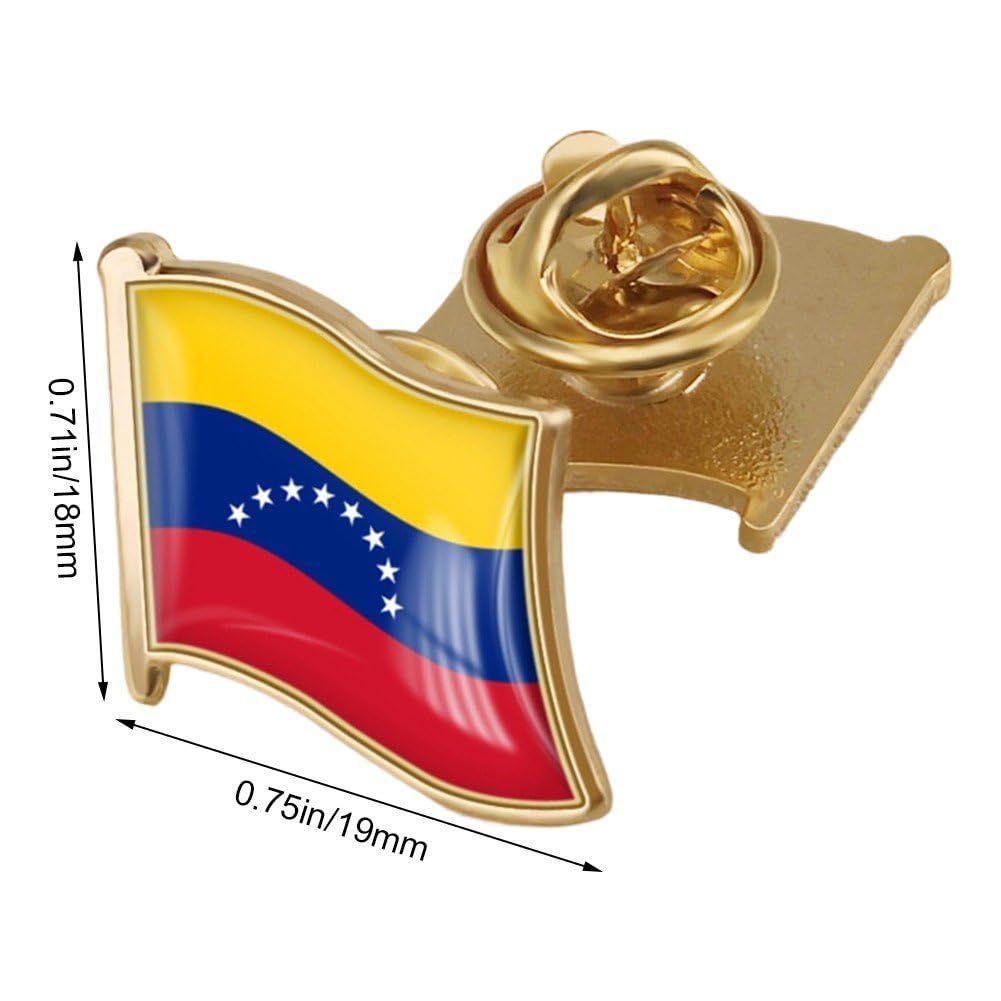 Wudaizhi Insignia De Solapa De Metal con Bandera Nacional De Venezuela: Pin De Bandera Amarilla, Azul Y Roja con Acabado Resistente Y Cierre Seguro.