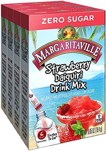 Margaritaville Strawberry Daiquiri Singles to Go 6 Packets X 4 Boxes =24 Packets