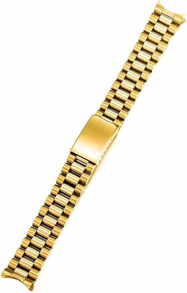 Curved End 18MM 19MM 20MM Brush Polish Solid Stainless Steel President Watch Strap Band bracelet Fit For Rlx Skx Mechanical watch
