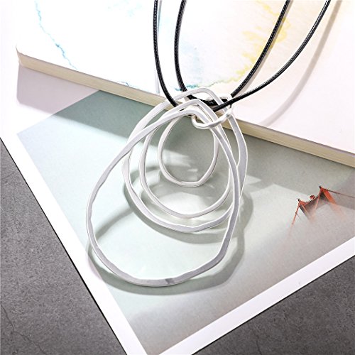 Coostuff Statement Necklace Women Choker Silver Pendant Long Necklaces For Women Jewelry #TOP2