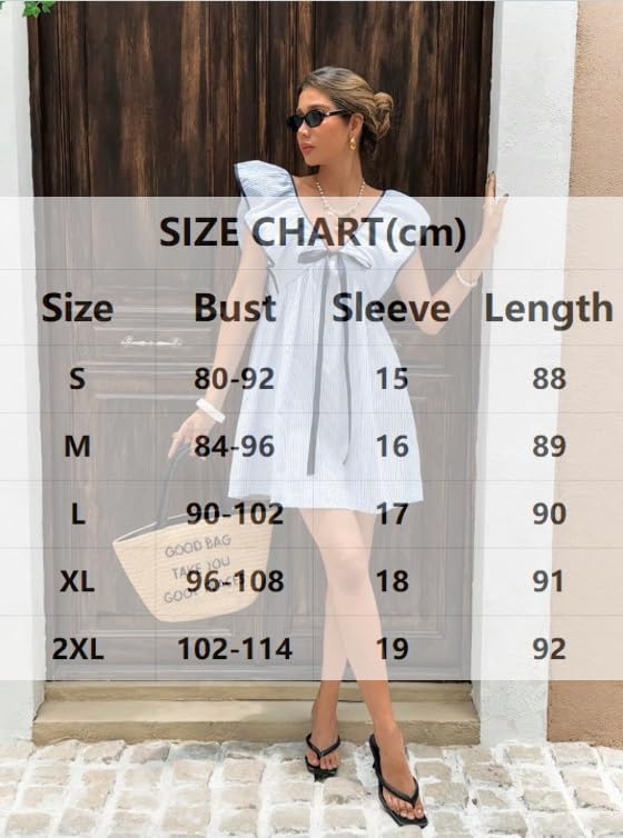 Robe d'été plage décontractée babydoll rayée pour les vacances - 4