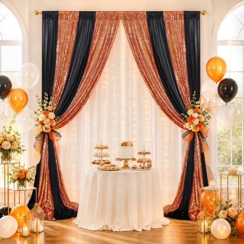 Image of Sequin Backdrop Curtains,1 Panels 5FTx8FT Curtain Backdrop for Party