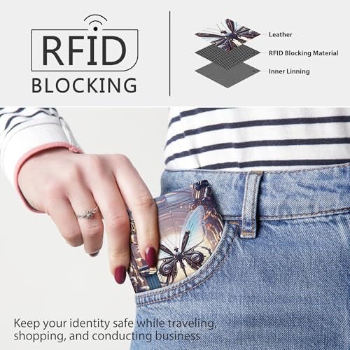 Image of Gostwo Small Wallet for Women, Slim Bifold Credit Card Holder, Compact RFID Blocking Cash Wallet, Billfolds Thin Leather Zipper Pocket, Mini Wallet Gift for Ladies Teen Girls Travel with ID Window