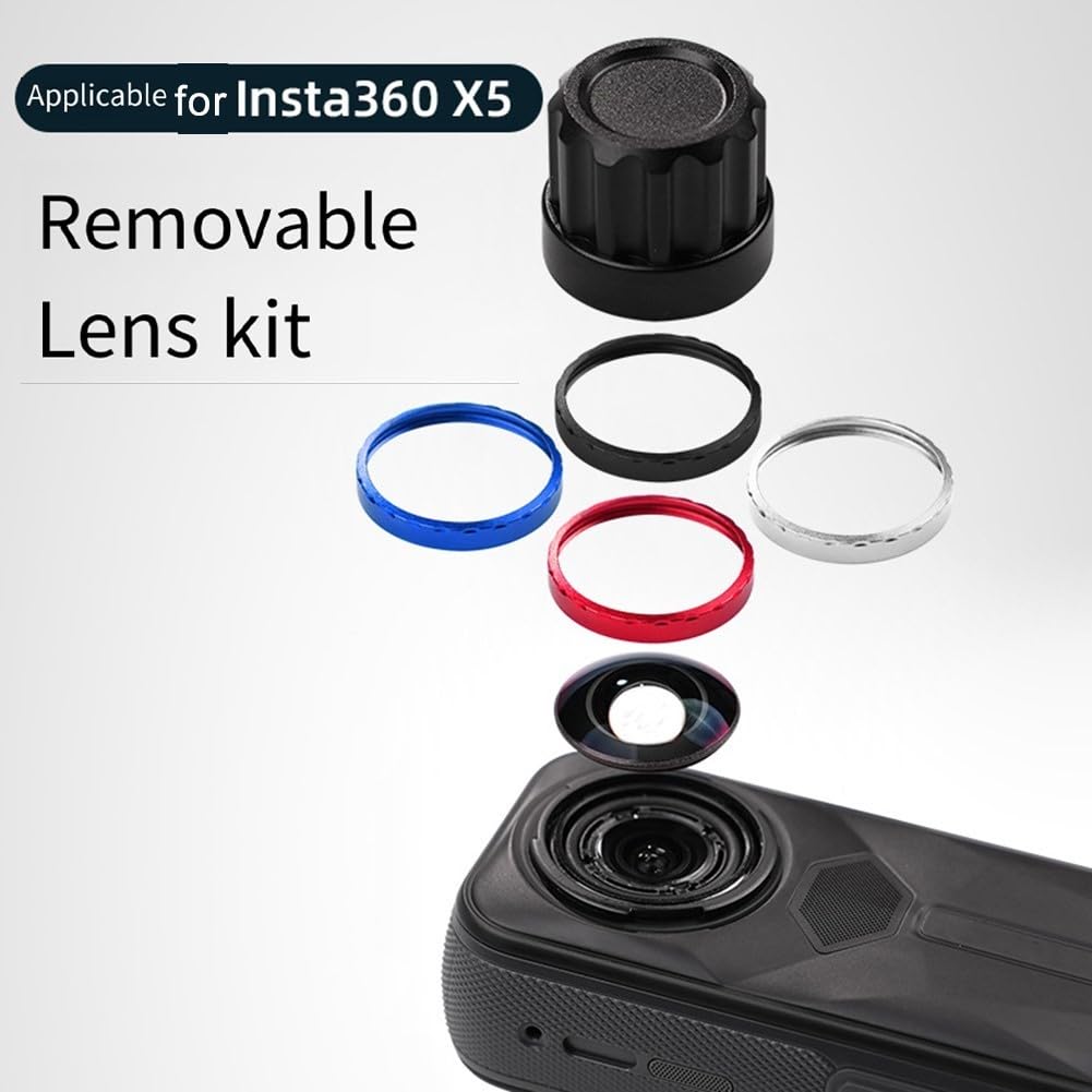 Set di 2 lenti in vetro ottico per Insta360 X5 HD, kit di lenti intercambiabili 2 pezzi per Insta360 X5 HD Lenti in vetro ottico 2 pezzi per Insta360 X5 Compact Lens Set 8,7 cm per Insta360 X5 2 pezzi