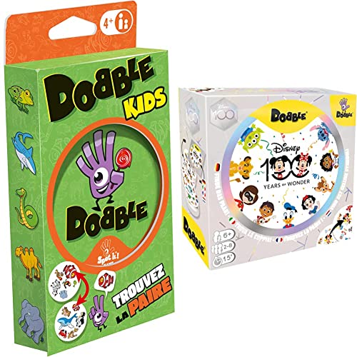 Zygomatic | Lot : 1 Dobble Kids - Édition 2021 + 1 Dobble Disney | Jeu de société | À partir de 4 ans | 2 à 8 joueurs | 15 minutes