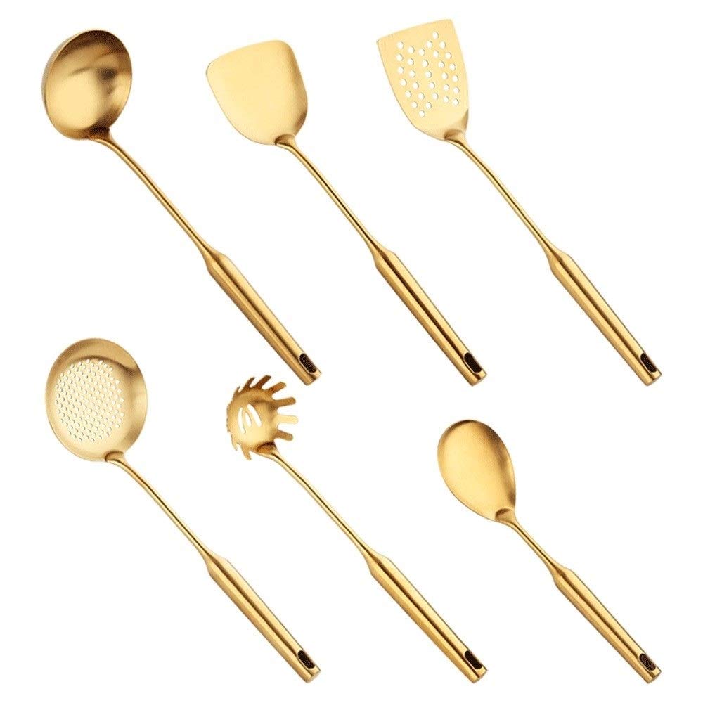 NGDFGR Stainless Steel Cooking Shovels Turner Ladle Spoon Colander Filter Tools Kitchen Utensils Set Home Restaurant,