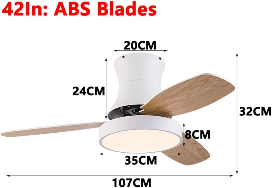 Ceiling Fans With Light Flush Mount Ceiling Fan With Light Modern Quiet Ceiling Fans With Remote Control 6 Speeds Low Profile Ceiling Fan With Dimmable LED Light 3 Blades For Bedroom Living Room Patio