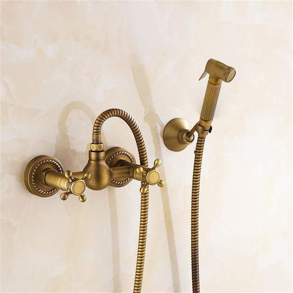 Bidet Faucets Antique Brass Bathroom Shower Blow-Fed Spray Gun Nozzle Toilet Hot and Cold Water Taps Bathtub Faucet Muslim Shattaf,Bidet C