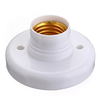 White E27 Round Plastic Screw Light Bulb Lamp Socket Holder,Electrical,Light Sockets