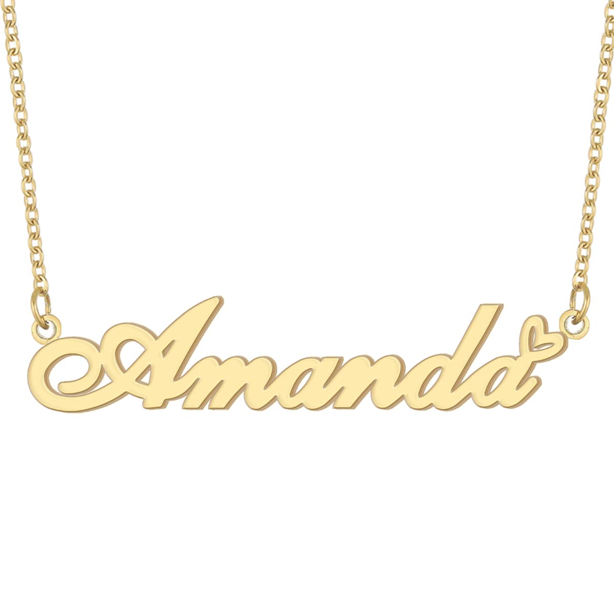 GR859CPersonalized Name Necklace for Women Custom Stainless Steel Necklace with Adjustable Chain Gift for Her Wife Mother Day Birthday Christmas