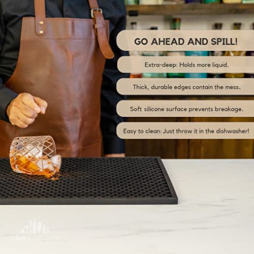 A Bar Above Heavy Duty Bar Mat – Food-Safe Silicone Mat – Bar Mats For Countertop - Commercial Strength Bartender Accessories Dish Drying Mat For Kitchen Counter - Barista Accessories #TOP5