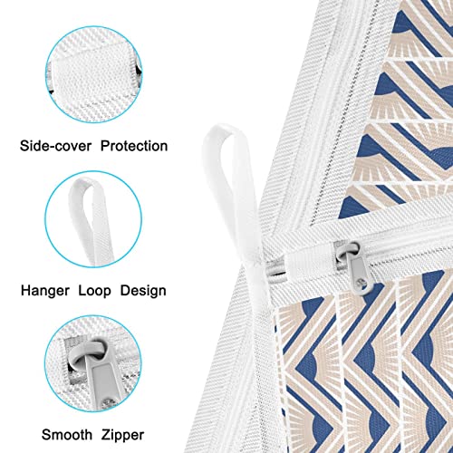 Set Of 2 Delicates Laundry Bags,Geometric Stripes Durable Zipper Mesh Laundry Bag, Fine Mesh Wash Bag,Keep Cloth Shape In The Washer #TOP4