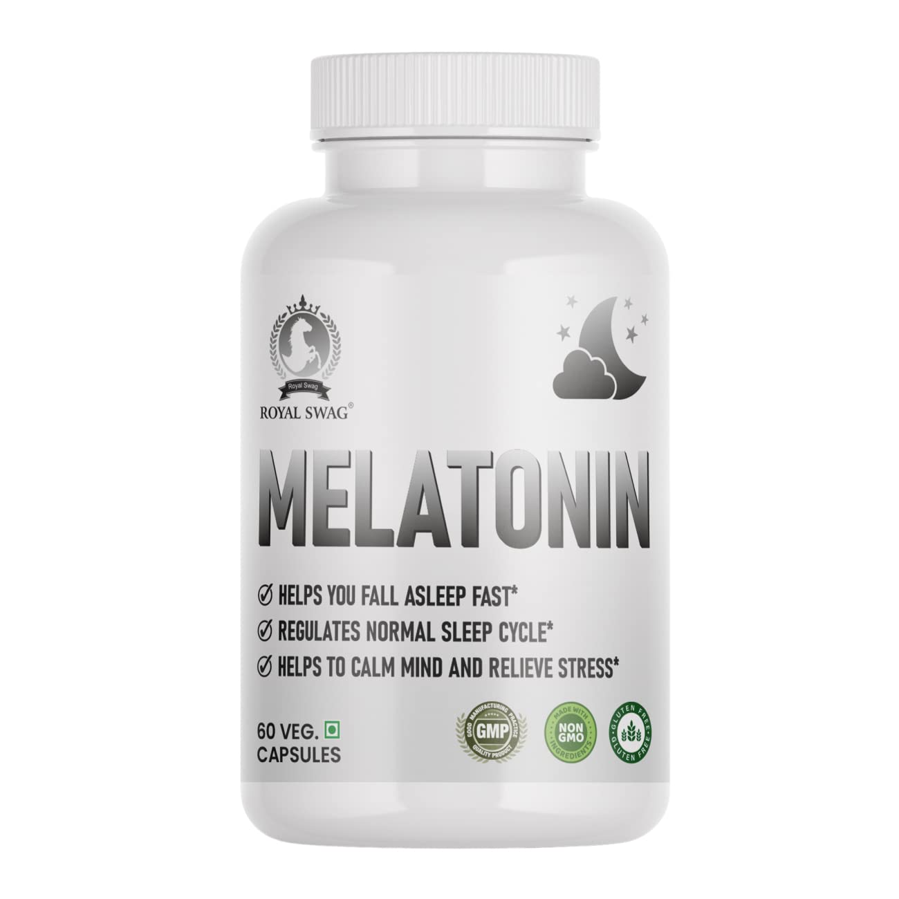 Melatonin 10mg Capsule Helps You Relaxation and Sleep Health - Dietary Supplement- Strengthen Immune System - Vegan Gluten Free 60 Capsules - Easy to Take - 60 Days Supply