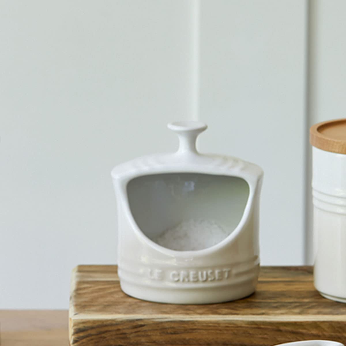 Le Creuset Porta Sale in Gres Vetrificato, Meringue