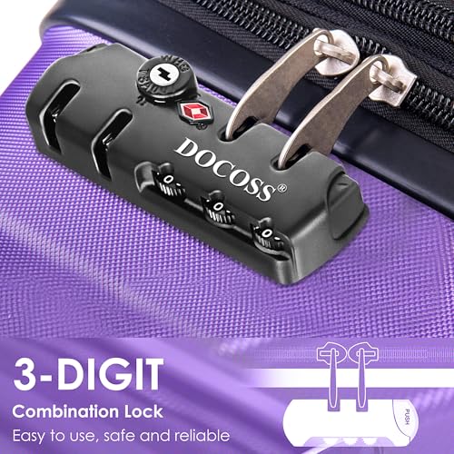 Image of DOCOSS - Pack of 2-TSA Locks for Luggage,Suitcase Trolley Bag Lock,4 Chain Zippers Locks,Number Lock for Bag, Combination Lock for Travel (Black)