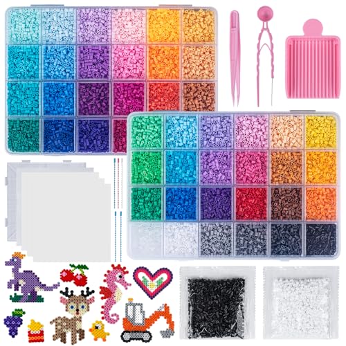 2.6mm Fuse Beads Craft Kit 26000PCS 48 Colors with Accessories