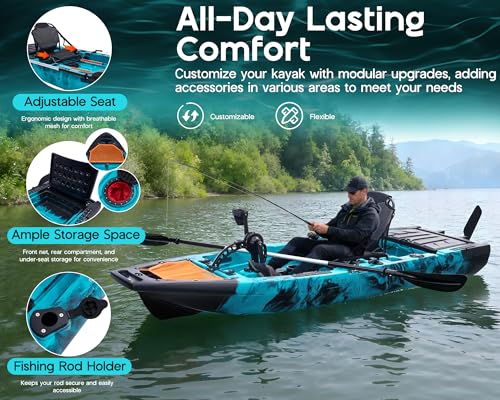 image for Albott Modular Fishing Kayak with Propeller Drive System & Durable HDP