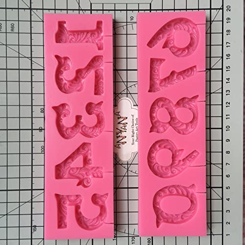Anyana Alphabet Number 0-9 3D Silicone Mold With Lollipop Hole Fondant Cake Decorating Tools Cupcake Topper Candy Chocolate #TOP7