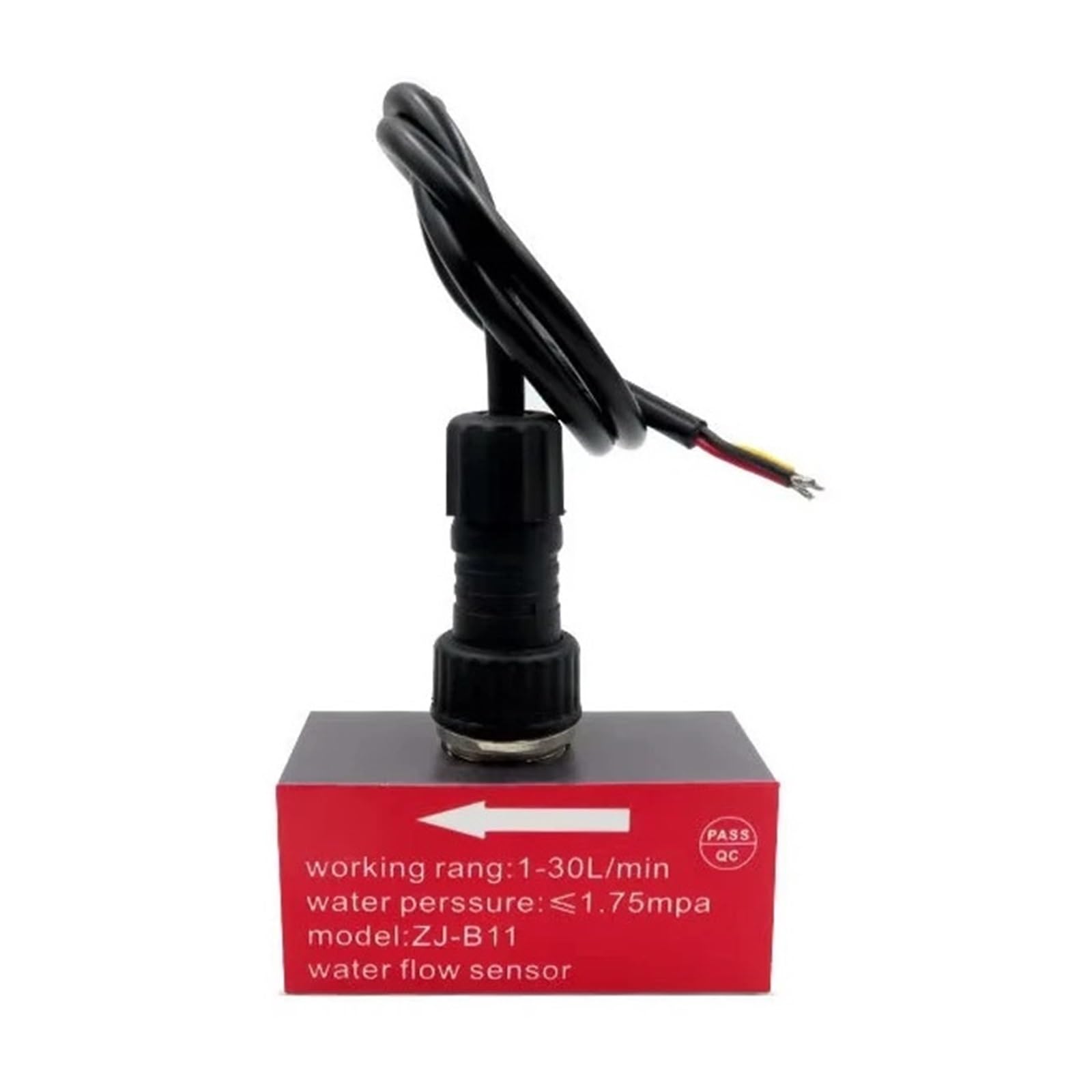 Medidor de flujo compacto de microturbina de 1 a 30 l/min, sensor de flujo de agua de efecto de aluminio, salida de pulso de rosca de 1/2 pulgadas, industrial