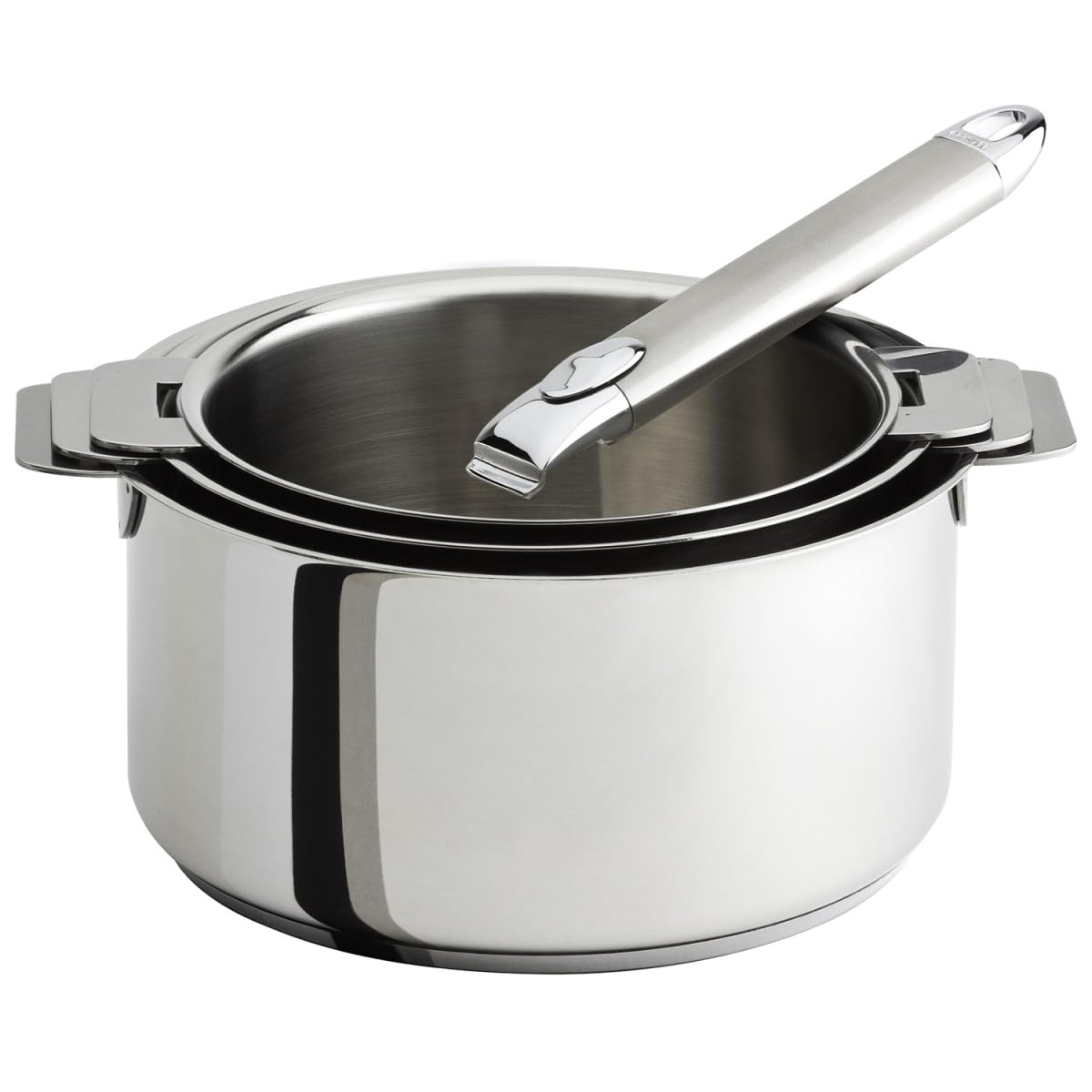 Cristel S3CZ Série de 3 Casseroles Mutine + 1 Poignée Amovible INOX Zenith