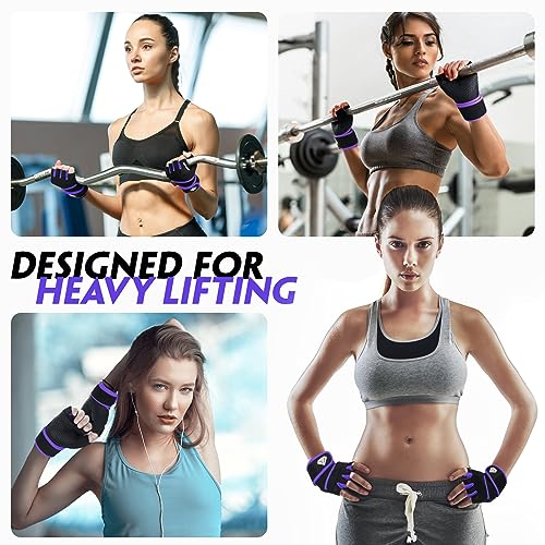 Image of Workout Gloves Gym Gloves Weight Lifting Gloves for Men Women with Full Palm Pad,Strong Wrist Wraps Support,Enhanced Grip,for Fitness,Training,Weightlifting,Exercise