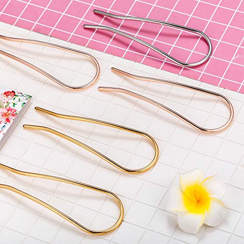 image for Jexine 8 Pieces 4.6 Inch Metal Hair Fork U Shape Updo Pins Hair Sticks