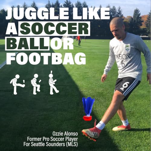 Image of Kickit | The Original Birdie Soccer Trainer | Play Outdoors, Indoors or Backyard, Beach or Tailgate, All Ages Fun & Travel Friendly (Red & Blue)