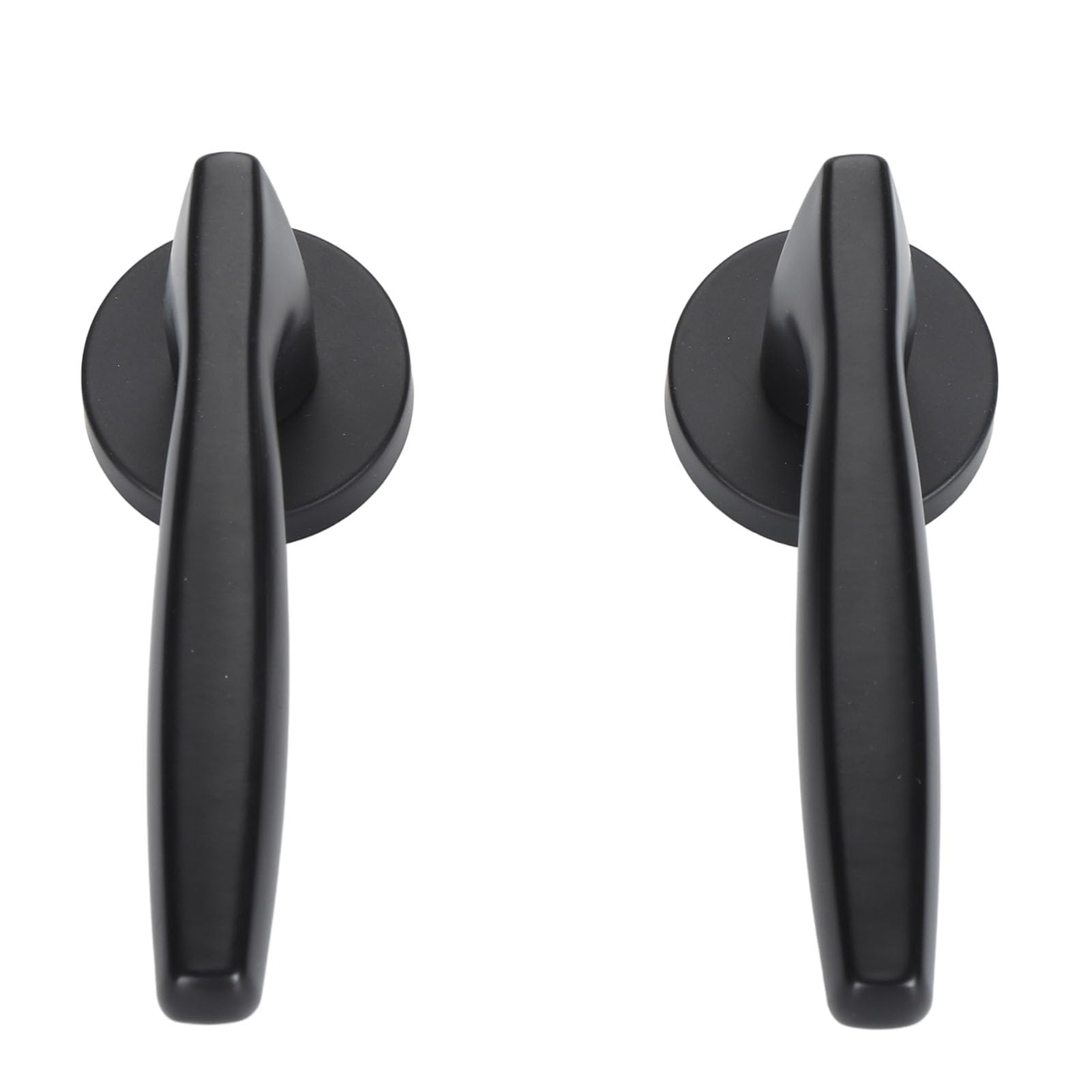 Serrure à levier de porte noire en cuivre et inox pour entrée intérieure