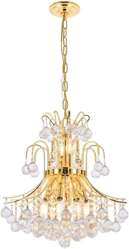 Elegant Lighting 8001D19G/RC Royal Cut Clear Crystal Toureg 10-Light, Two-Tier Crystal Chandelier, 0" x 19" x 23", Finished in Gold with Clear Crystals
