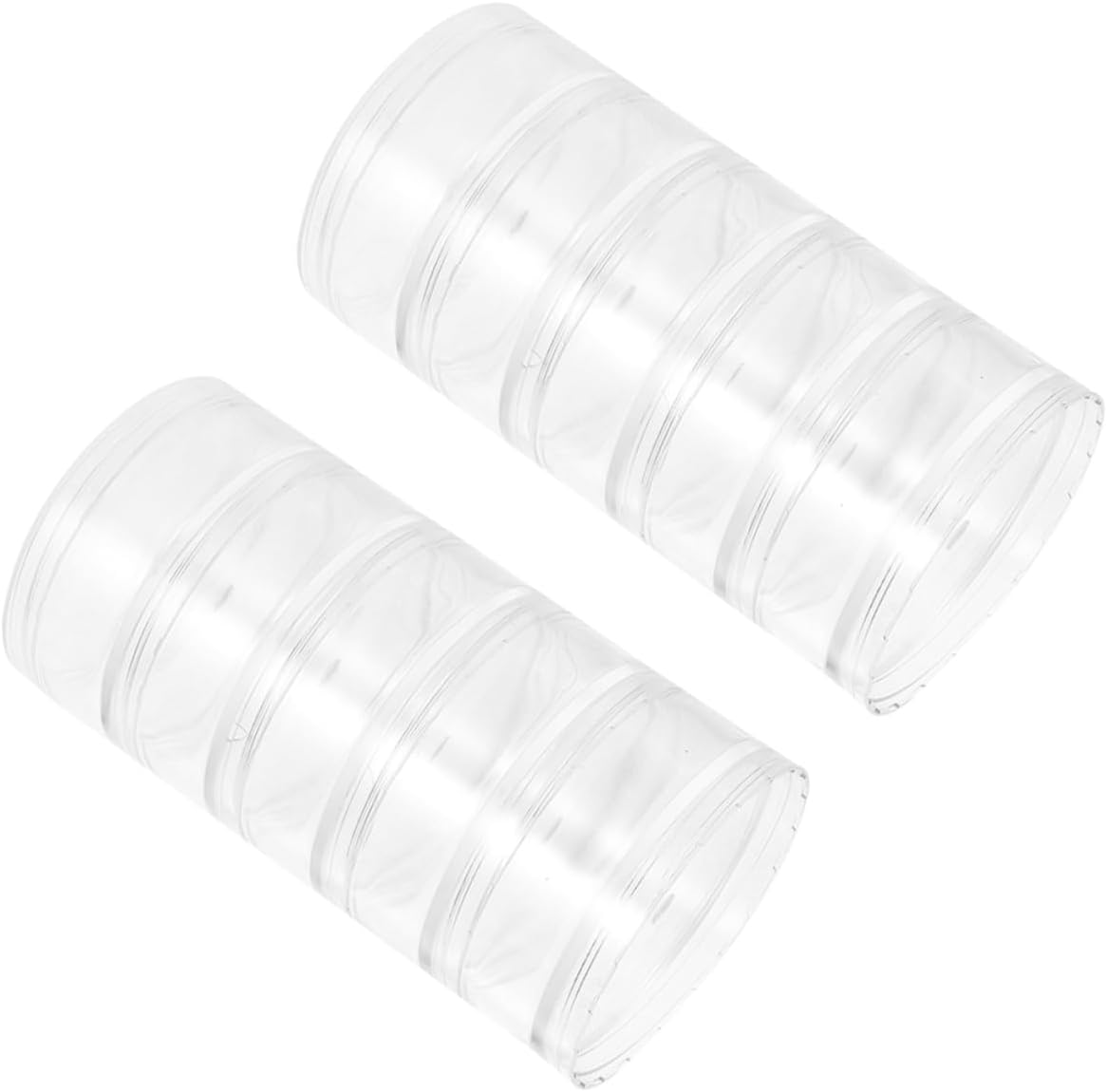 Unomor 2pcs Stackable Clear Storage Containers with Lid Round Jewelry and Bead Organizer Jars for Crafts Accessories and Household Items