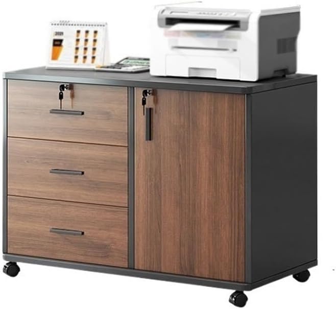 File Cabinet Desk Sideboard Filing Cabinet Cabinet Printer Cabinet Mobile Storage Cabinet Locking Drawer Cabinet Office Cabinet(Natural)
