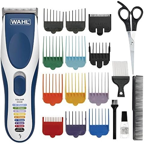 Wahl Colour Pro Cordless Clipper Kit, Soft Hairbrush Neck Duster, 12 Colour Coded Guide Combs, Hair Clippers for Men, Head Shaver, Men's Hair Clippers, Easy Home Haircutting, Family Haircuts Cover