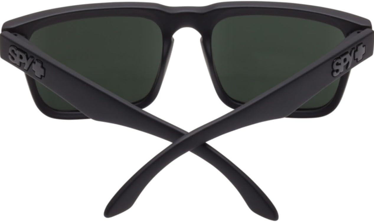 SPY Helm Sunglasses Soft Matte Black with Happy Lens Gray Green Lens - Image 4