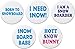 Set 5 Snowboard Babe Bunny Girly Cute Snow Themed 1.25â€ Buttons Pins