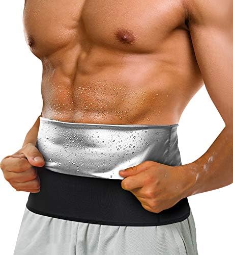 LODAY Waist Trimmer for Men Stomach Trainer Sweat Workout Shaper,Neoprene-Free Slimming Sauna Belt (Black, 2XL)