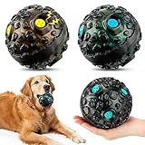 Honoson 2 Pcs Interactive Dog Toy for Aggressive Chewers - Durable Fetch Ball With Squeaky Giggle Fun - Elastic Rubber Wobble Chew Toy for Small Medium Large Dogs - Teeth Cleaning