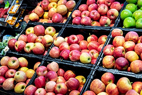 HaGa Lagerkiste 59x39,5x11 cm | schwarz | 10kg – Obstkiste und Gemüsekiste stapelbar aus Kunststoff – Apfelkiste, Aufbewahrungsbox, Plastikkorb, Lagerbox für Obst & Gemüse