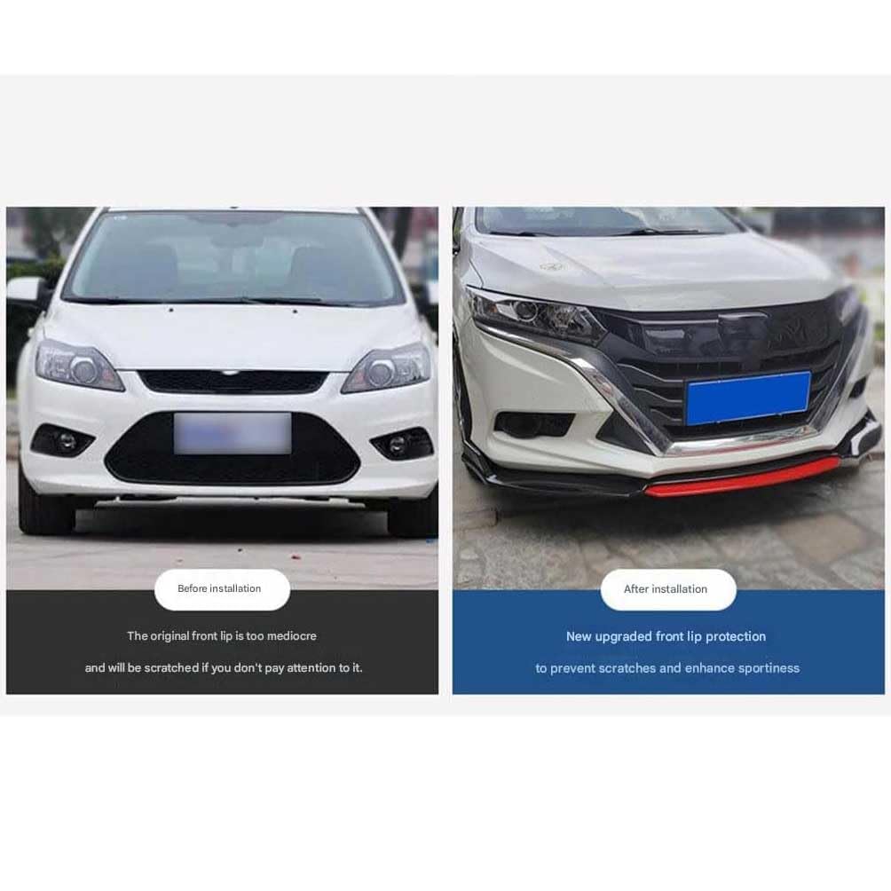 Spoiler Anteriore Auto per Ford Fiesta MK8 2018-2021 2019 Frontali Spoiler per Labbro del Paraurti Lip Splitter Canard Protector Bodykit Accessori,C