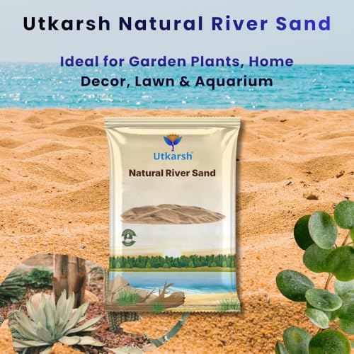 Image of Utkarsh Natural River Sand (Substrate Pure Organic Plants Soil Mix Additive, Plants Gardening | River Sand for Aquarium | for Cactus Succulent Bonsai| Home Decor) (5 Kg; Pack of 1)