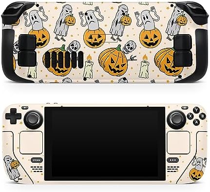 TACKY DESIGN Halloween Skin for Steam Deck - Premium Vinyl Decal, Full Wrap Cover, Available for Steam Deck LCD and OLED - Beige Pumpkin image 5