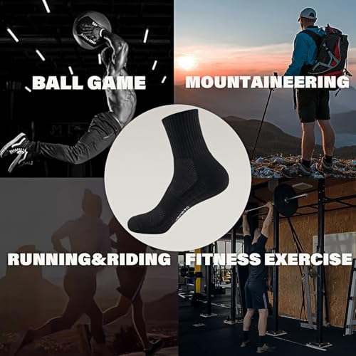 Men's Crew Socks Cotton Breathable Sweat-Absorption Athletic Socks for Men Boy Outdoor Casual Activity Cushioned Performance Workout Wear-resistant Sports Socks for Feet Size 6.5-11,6 Pairs One Set 7