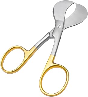 AA PRO TOOLS Umbilical Cord Scissors 4'' Gold Handle (USA Pattern) for Veterinary Instruments