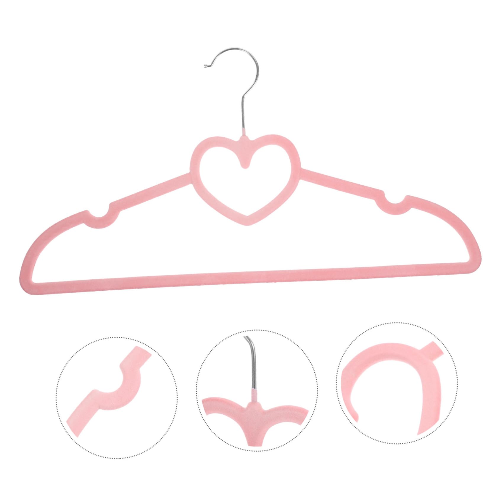 TOPBATHY Resistentes y No se Deforman Antideslizantes de Plástico con Forma de Corazón 10 Perchas Rosas para Ropa y Vestidos Ideales para Armario y Organización