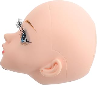 JEWEDECO Vinyl Doll Head for DIY Styling Head Blank Accessories for Boys and Girls Crafting for Art Projects