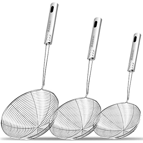 Anaeat Stainless Steel Spider Strainer Skimmer, Set of 3 Cover