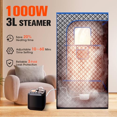 FizZeal Portable Sauna for Home, Steam Sauna Big Size Thicken, Portable Steam Sauna with 3L Steamer, Full Body Personal Steam Saunas for Home, 72”x36”x36” Size Portable Sauna Box, Steam Room for Home - Thumbnail 2
