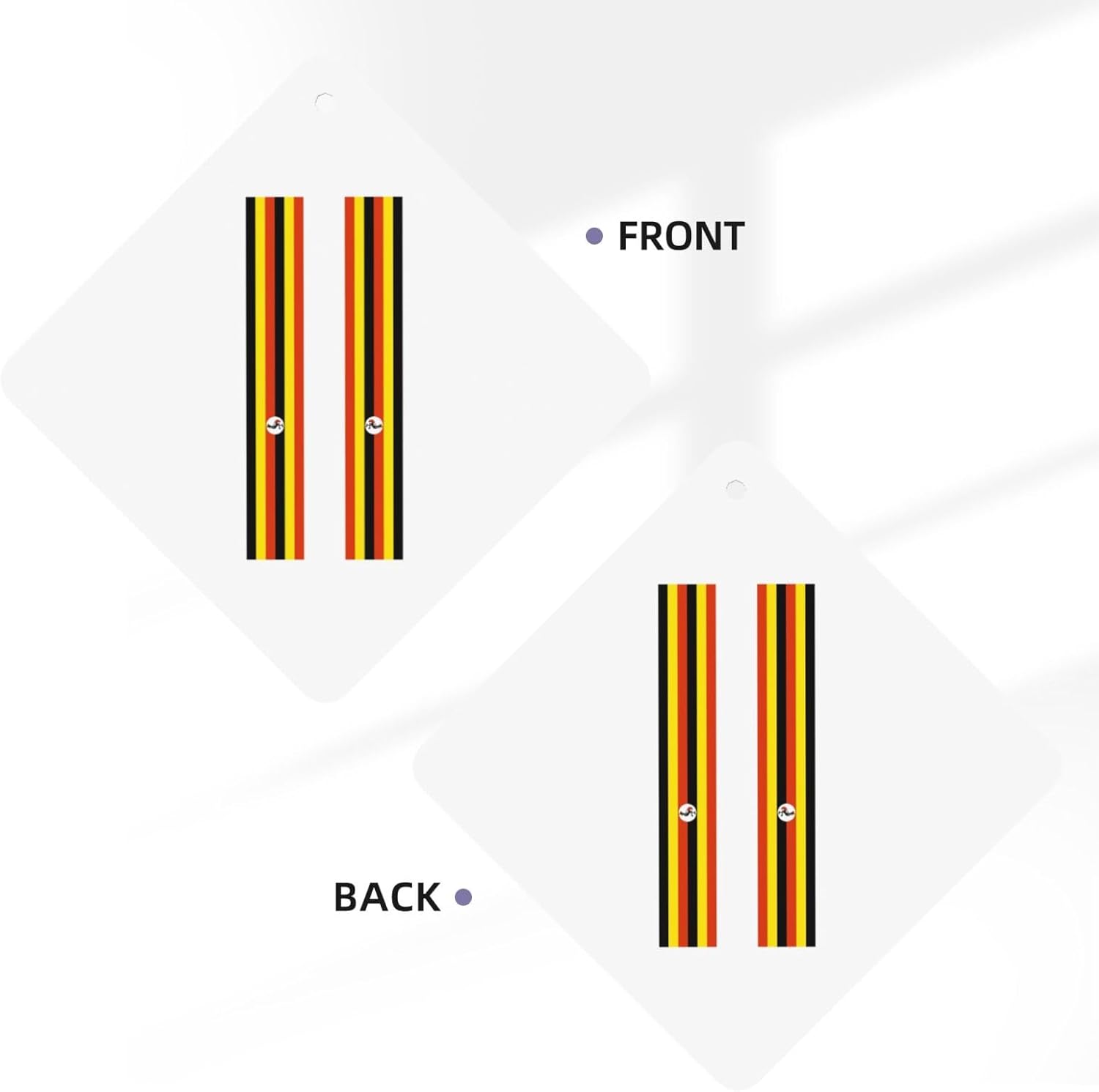 100 PCS Vintage Uganda Ugandan Flag Car Air Fresheners Cards Set, Multi-Pack Scented Cards, Long-Lasting Auto Fragrance Cards for Vehicle, Home & Office Square