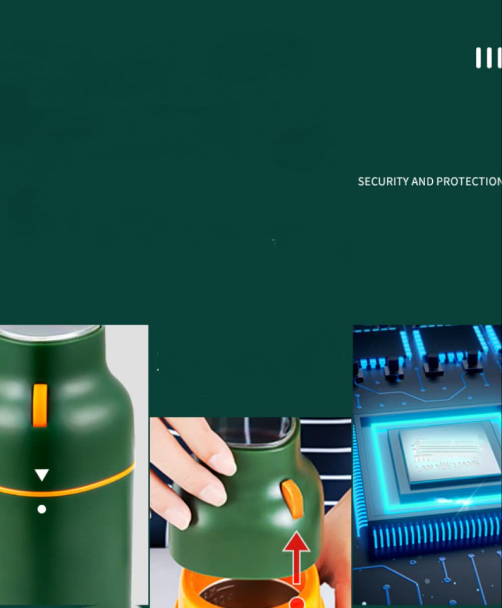 LPY Molinillo Seco De Café EléCtrico para El Hogar Molinillo De Grano Molinillo EléCtrico PequeñO Molinillo De Prensa PortáTil para Exteriores Lavable Y Recargable (Negro Verde)-Green