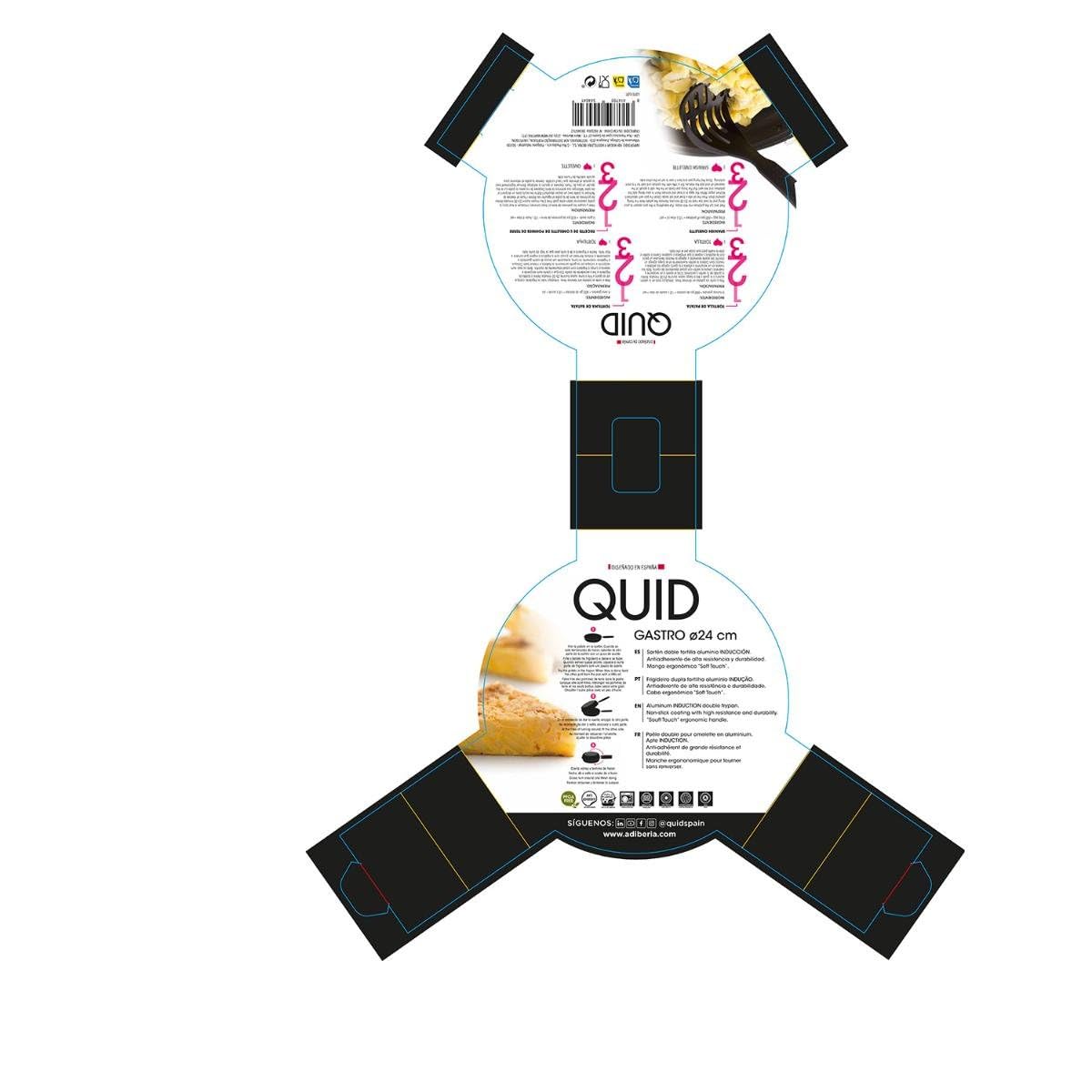 Quid Gastro. Poêle double spéciale pour omelette espagnole 24 cm Noir