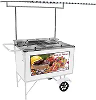 Carrinho 2 em 1 Cefaz Salada de Frutas e Açaí Luxo Branco Rodas Maciças e Toldo Bl17m/t